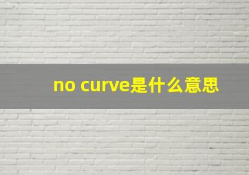 no curve是什么意思